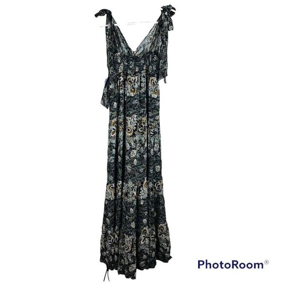 Let's Smock About It Black Floral Print Tiered Maxi Slip Dress - Picture 11 of 16